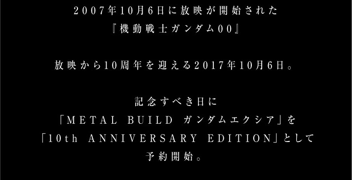 METAL BUILD ガンダムエクシア 10th Anniversary Edition